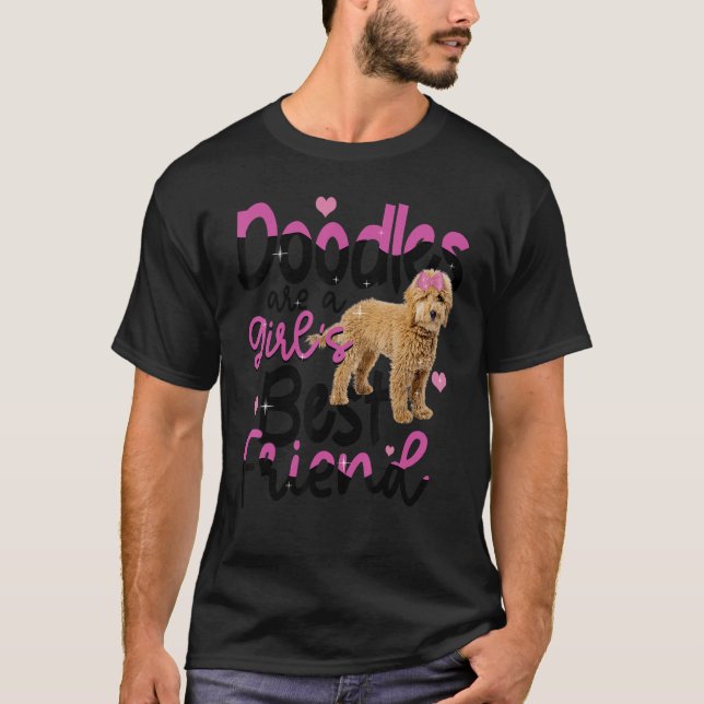 Goldendoodle Are A Girls Best Friend Dog Cute Gold T Shirt (Framsida)
