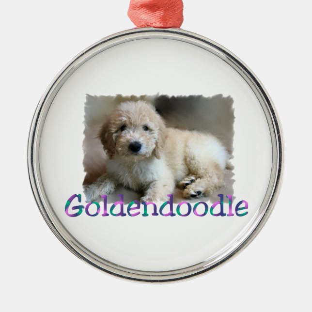 Goldendoodle Art Julgransprydnad Metall (Framsidan)