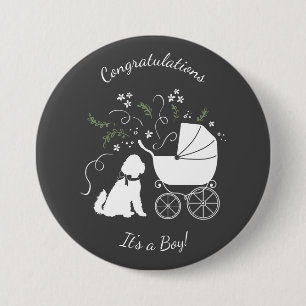 Goldendoodle Baby Shower Hund Knapp