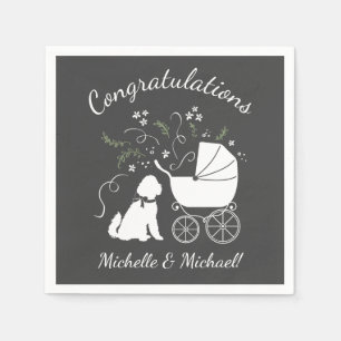 Goldendoodle Baby Shower Hund Pappersservett