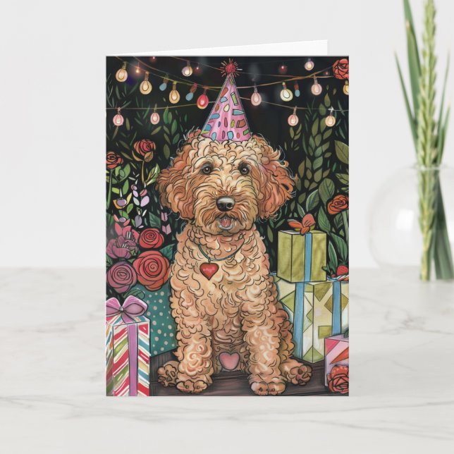 Goldendoodle Birthday Kort (Framsida)