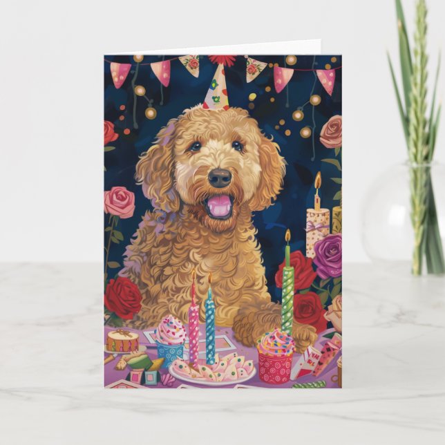 Goldendoodle Birthday Kort (Framsida)