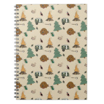 Goldendoodle Camping Spiral Anteckningsbok