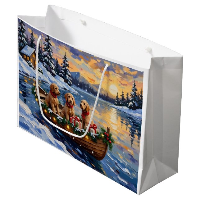 Goldendoodle Christmas Boat Holiday (Framsidan Vinklad)