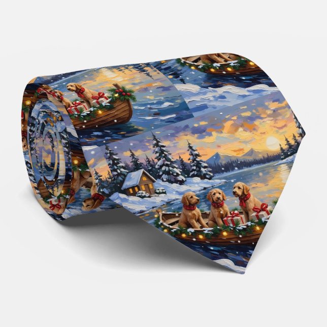 Goldendoodle Christmas Boat Holiday Slips (Rullad)