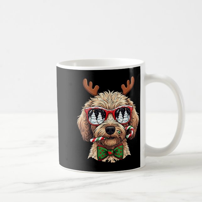 Goldendoodle Christmas Reindeer Holiday Dog Lover  Kaffemugg (Höger)
