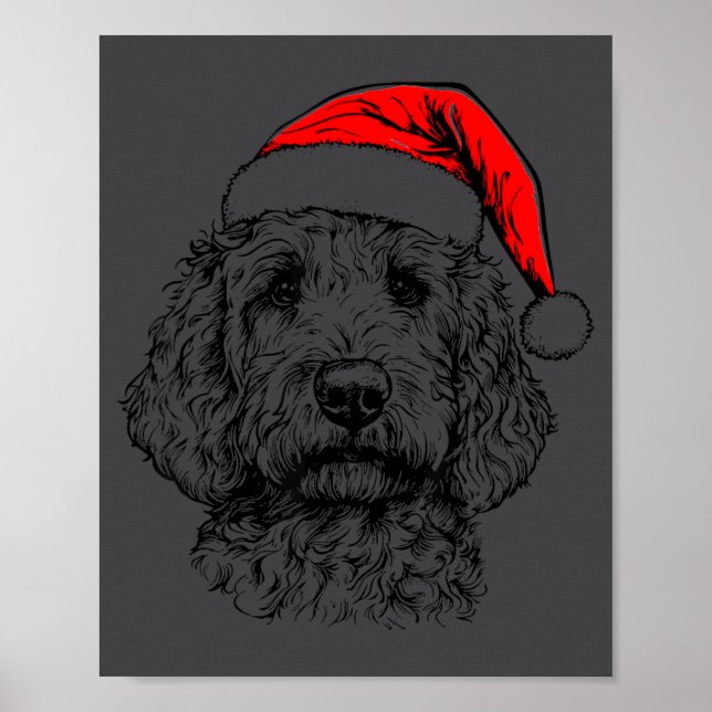 Goldendoodle Christmas Santa Hat Xmas Pajama Golde Poster (Framsidan)