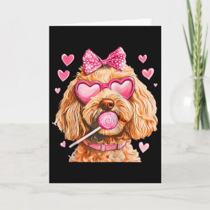 Goldendoodle Coquette Bow Alla hjärtans dag Raglan Kort