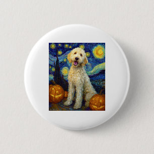 Goldendoodle Cute Hund Halloween Jack o lantern Pu Knapp
