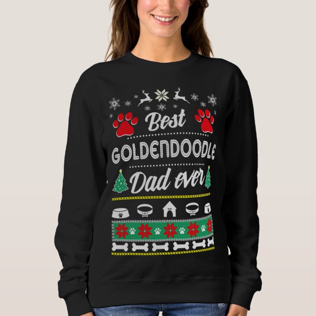 Goldendoodle Dad   Ugly Christmas T Shirt (Framsida)