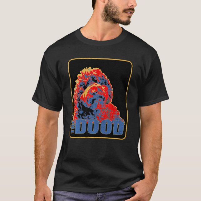Goldendoodle den udda Vintagen Retro Tee Pappa (Framsida)