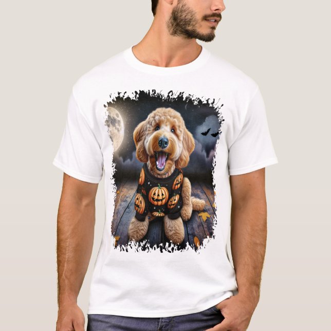 Goldendoodle Dog Halloween T Shirt (Framsida)