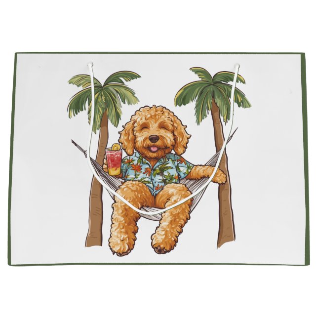 Goldendoodle Dog In Hawaiian Top (Framsidan)