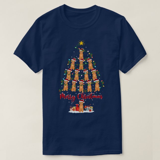 Goldendoodle Dog Matching Santa Goldendoodle Chris T Shirt (Design framsida)