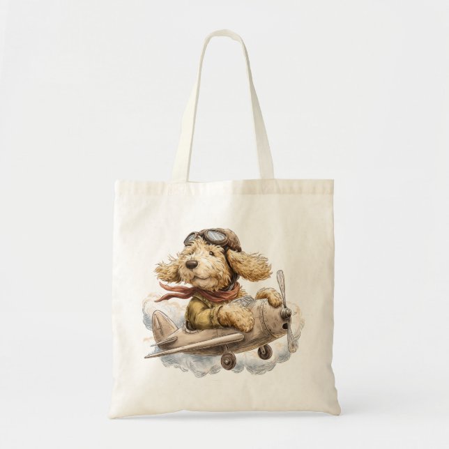 Goldendoodle Dog Pilot Airplane Tygkasse (Framsidan)