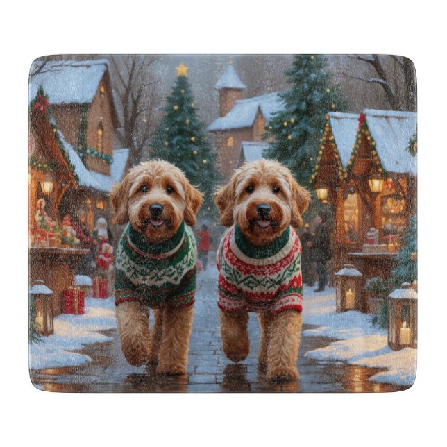 Goldendoodle Dogs Christmas Snow Holiday (Framsidan)