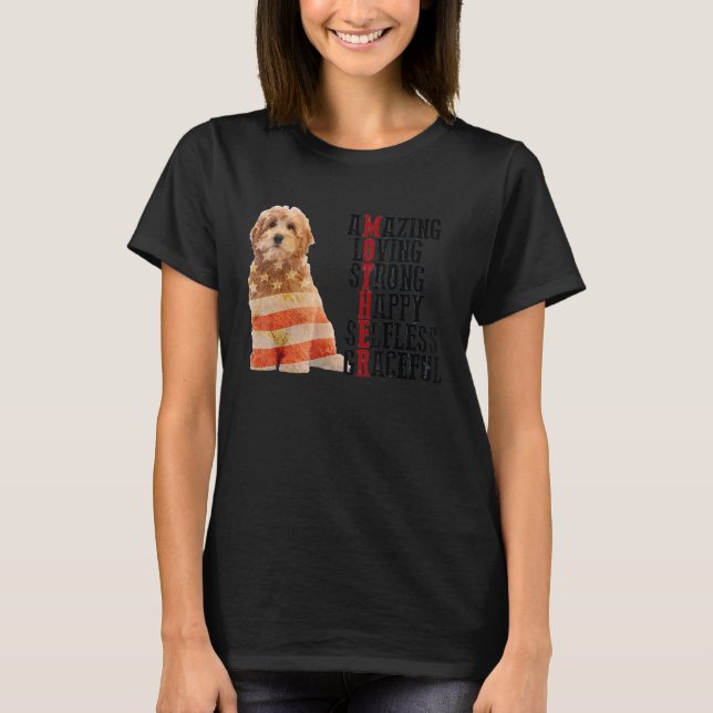 Goldendoodle Fantastisk Loving Strong Lycklig Self T Shirt (Framsida)