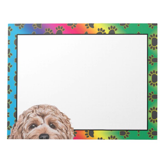 Goldendoodle färgad hund mönster anteckningsblock (Framsida)