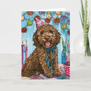 Goldendoodle födelsedag kort