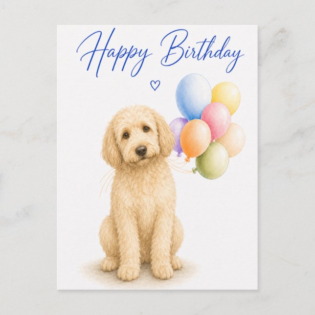 Goldendoodle födelsedag vykort (Framsida)