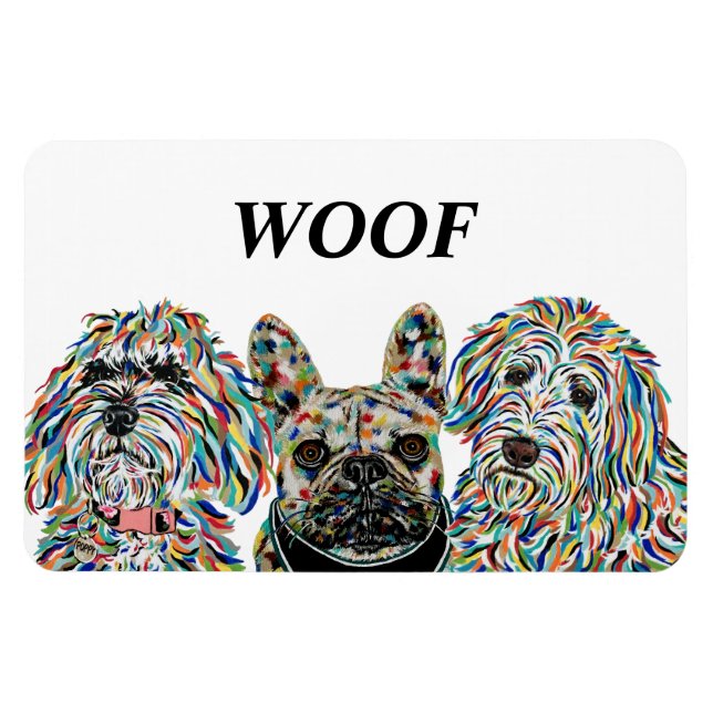 Goldendoodle, Fransk Bulldog, Bernedoodle Magnet (Horisontell)