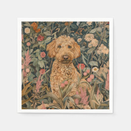 Goldendoodle Garden Tapestry Födelsedagsfest Pappersservett