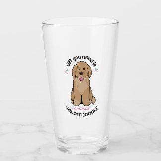 Goldendoodle Glass Tumblare Glaskopp