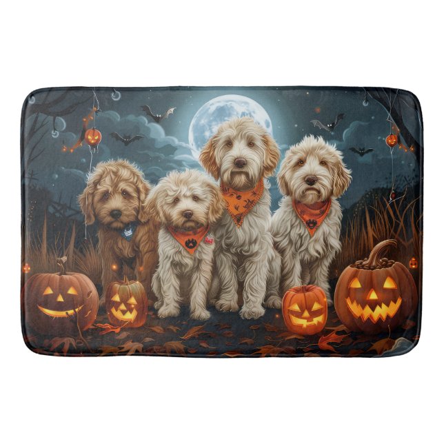 Goldendoodle Halloween Spooky Badrumsmatta (Framsidan)