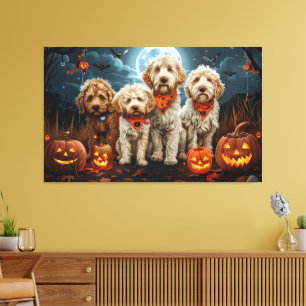 Goldendoodle Halloween Spooky Canvastryck