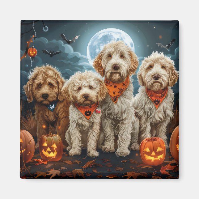 Goldendoodle Halloween Spooky Magnet (Framsidan)