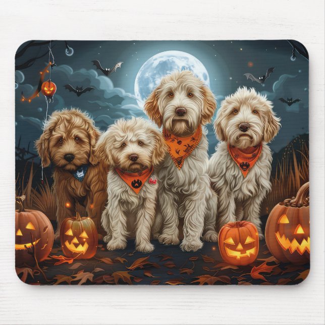 Goldendoodle Halloween Spooky Musmatta (Framsidan)