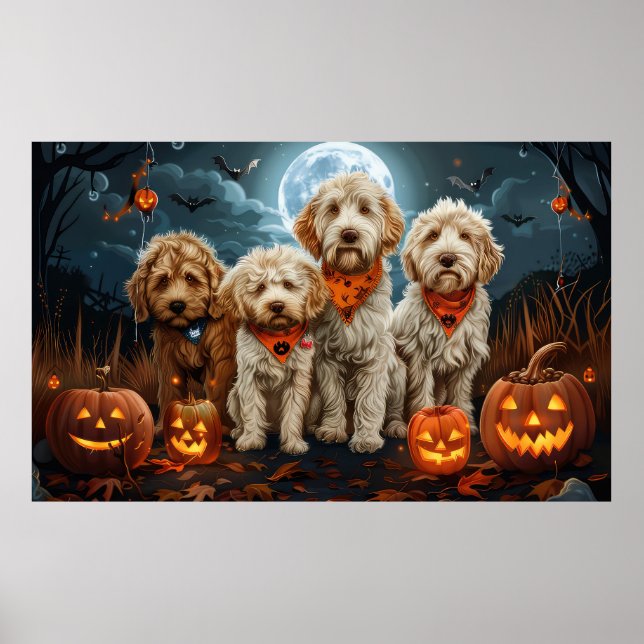 Goldendoodle Halloween Spooky Poster (Framsidan)