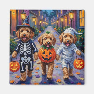 Goldendoodle Halloweenkostymer för trick-or-treat Magnet