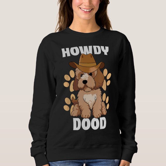 Goldendoodle Howdy Dood Funny Doodle Hund le Land  T Shirt (Framsida)