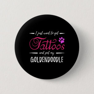 Goldendoodle Hund älskare Tattoo Rolig hund Mamma Knapp