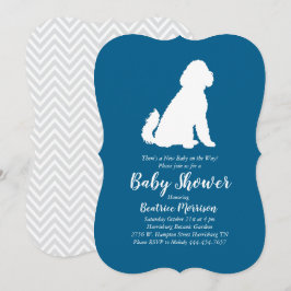 Goldendoodle Hund Baby Shower Blue Boy Inbjudningar
