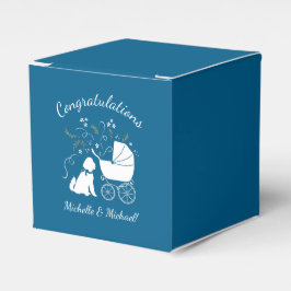 Goldendoodle Hund Baby Shower Boy Blue Presentaskar
