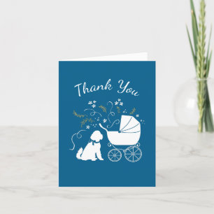 Goldendoodle Hund Baby Shower Boy Blue Tack Kort