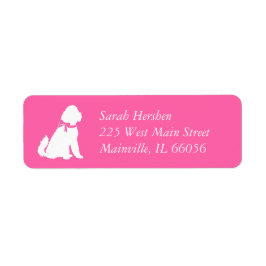 Goldendoodle Hund Baby Shower Rosa Girl Returadress Etikett