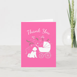 Goldendoodle Hund Baby Shower Rosa Girl Tack Kort