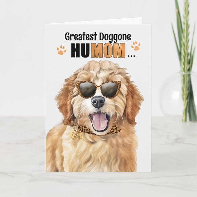 Goldendoodle Hund Best HuMOM Aldrig Mors dag Helgkort (Framsida)