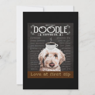 Goldendoodle Hund Coffee Company 2 Julkort