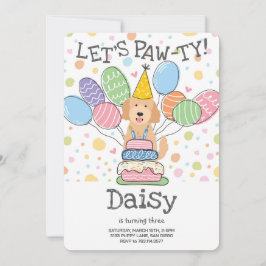 Goldendoodle Hund Födelsedagsfest inbjudan