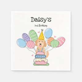 Goldendoodle Hund Födelsedagsfest Pappra blöjor Pappersservett