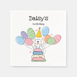 Goldendoodle Hund Födelsedagsfest Pappra blöjor Pappersservett