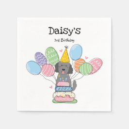 Goldendoodle Hund Födelsedagsfest Pappra blöjor Pappersservett