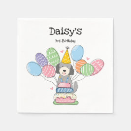 Goldendoodle Hund Födelsedagsfest Pappra blöjor Pappersservett