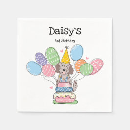 Goldendoodle Hund Födelsedagsfest Pappra blöjor Pappersservett