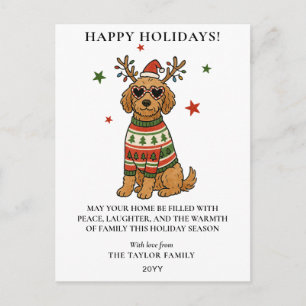 Goldendoodle Hund Fula Jultröja Jul Helg Vykort
