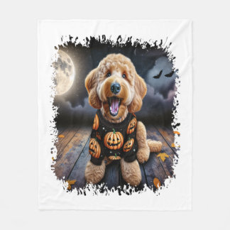 Goldendoodle Hund Halloween Fleecefilt